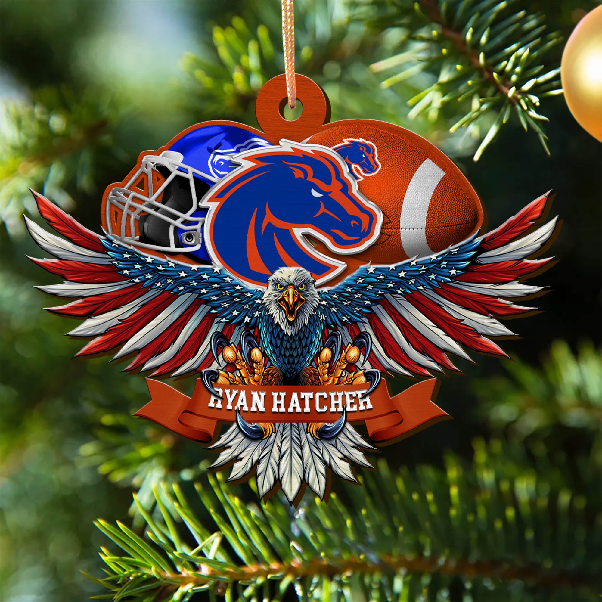 Boise State Broncos Wooden Ornament 2024 Version Custom Your Name, Eagle And Sport Team Ornament, Christmas Gifts For Fans ETHY-52161