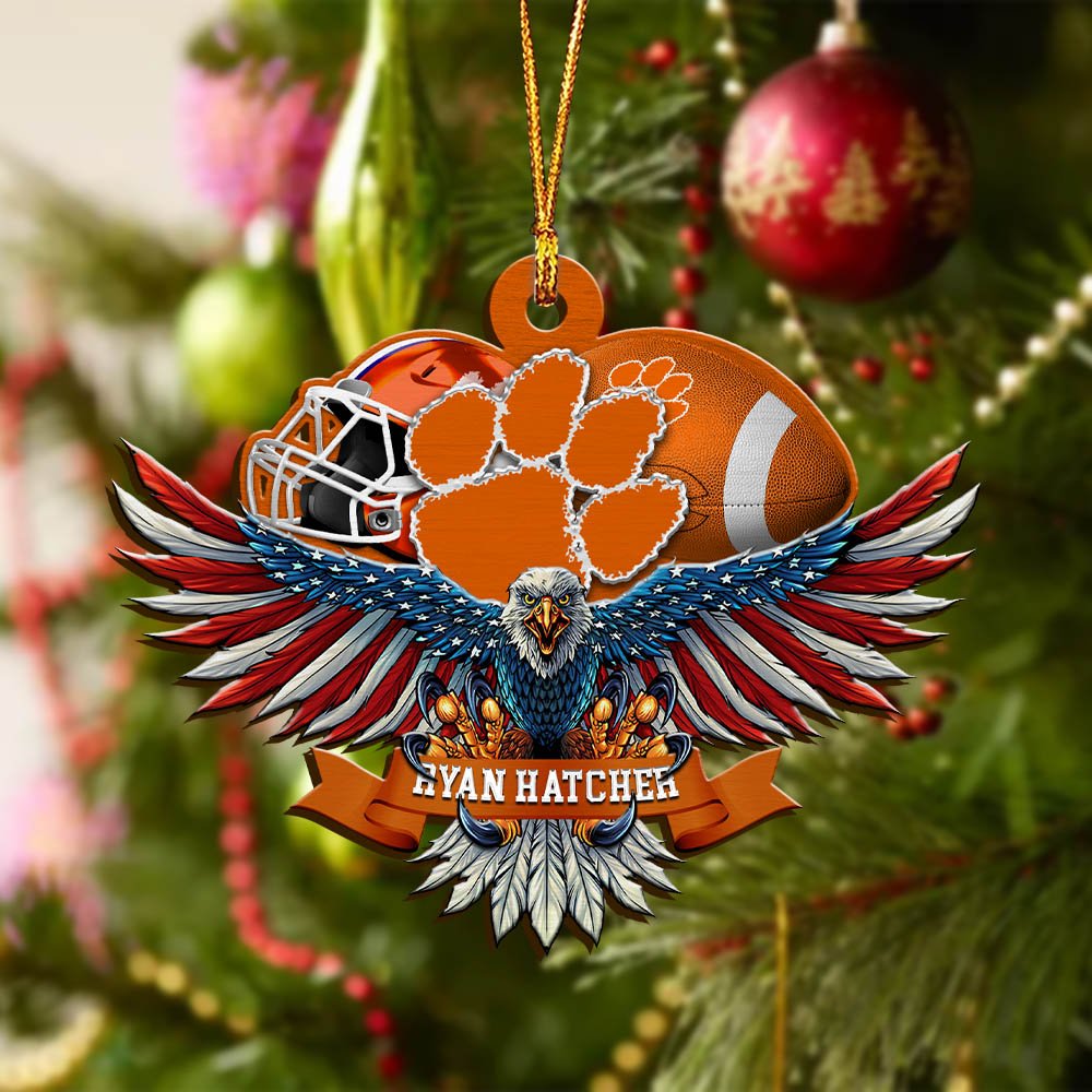 Alternative view of Clemson Tigers Wooden Ornament 2024 Version Custom Your Name, Eagle And Sport Team Ornament, Christmas Gifts For Fans ETHY-52161
