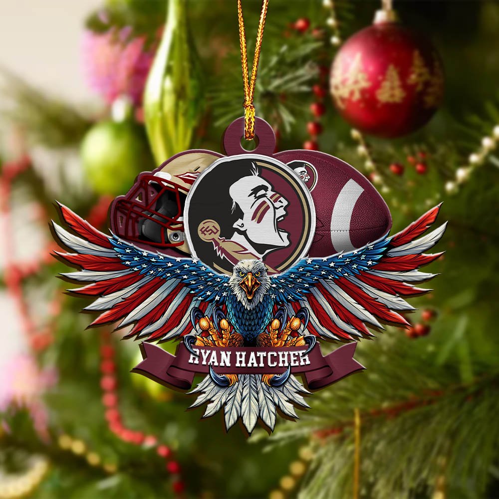 Alternative view of Florida State Seminoles Wooden Ornament 2024 Version Custom Your Name, Eagle And Sport Team Ornament, Christmas Gifts For Fans ETHY-52161