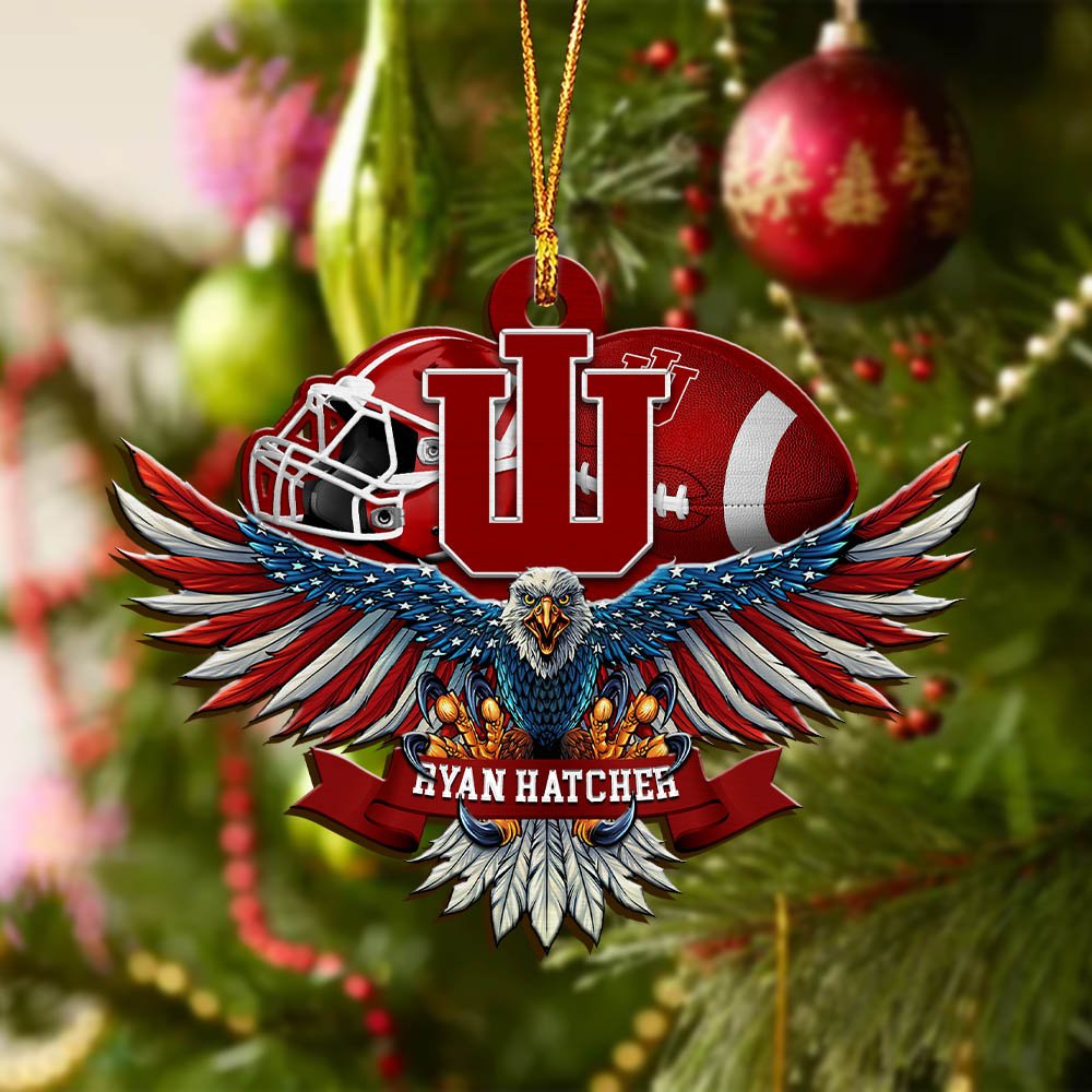 Alternative view of Indiana Hoosiers Wooden Ornament 2024 Version Custom Your Name, Eagle And Sport Team Ornament, Christmas Gifts For Fans ETHY-52161