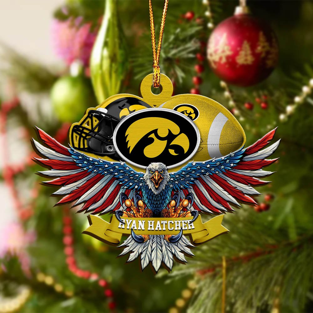 Alternative view of Iowa Hawkeyes Wooden Ornament 2024 Version Custom Your Name, Eagle And Sport Team Ornament, Christmas Gifts For Fans ETHY-52161
