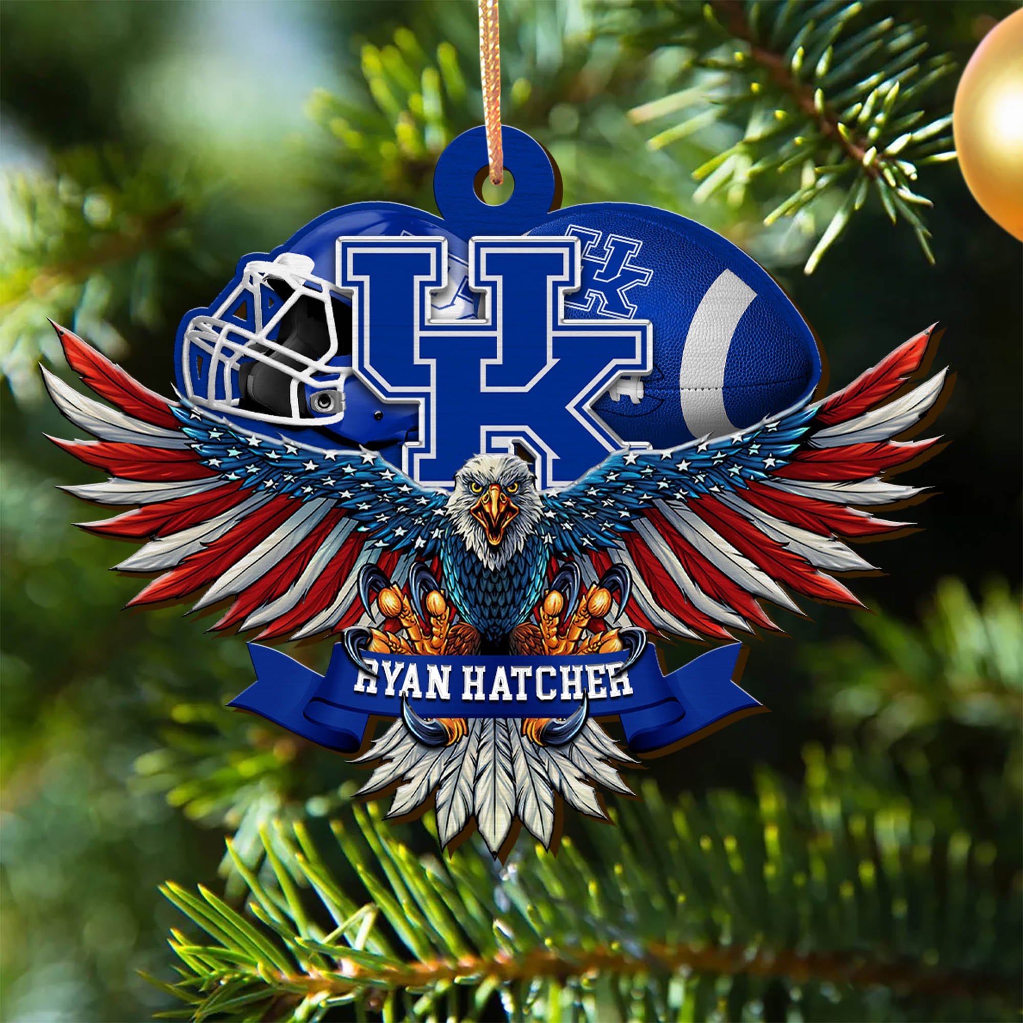 Kentucky Wildcats Wooden Ornament 2024 Version Custom Your Name, Eagle And Sport Team Ornament, Christmas Gifts For Fans ETHY-52161