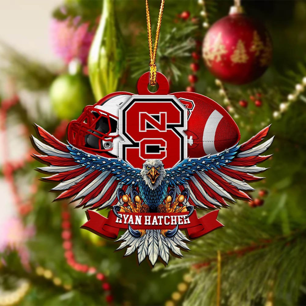 Alternative view of NC State Wolfpack Wooden Ornament 2024 Version Custom Your Name, Eagle And Sport Team Ornament, Christmas Gifts For Fans ETHY-52161