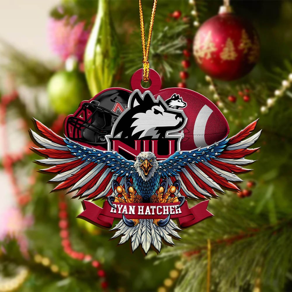 Alternative view of Northern Illinois Huskies Wooden Ornament 2024 Version Custom Your Name, Eagle And Sport Team Ornament, Christmas Gifts For Fans ETHY-52161