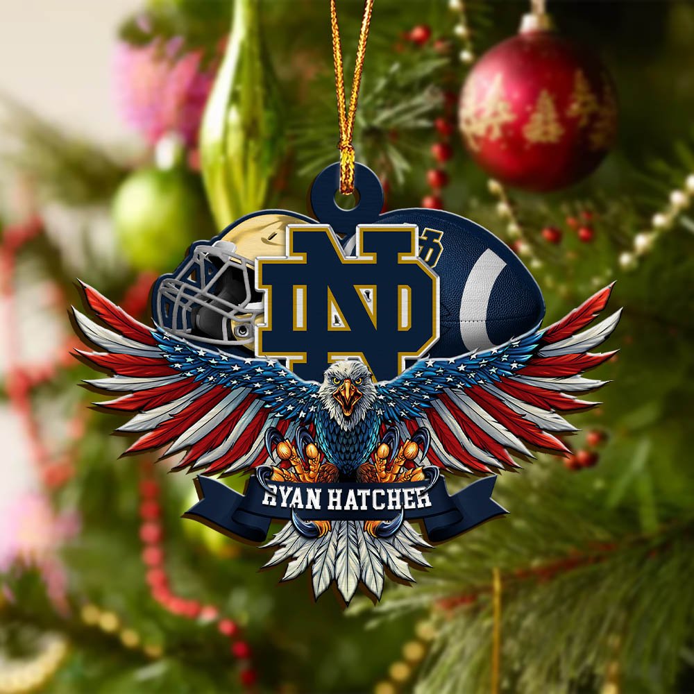 Alternative view of Notre Dame Fighting Irish Wooden Ornament 2024 Version Custom Your Name, Eagle And Sport Team Ornament, Christmas Gifts For Fans ETHY-52161
