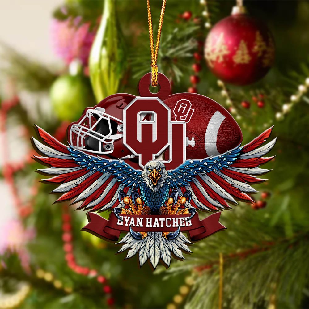 Alternative view of Oklahoma Sooners Wooden Ornament 2024 Version Custom Your Name, Eagle And Sport Team Ornament, Christmas Gifts For Fans ETHY-52161