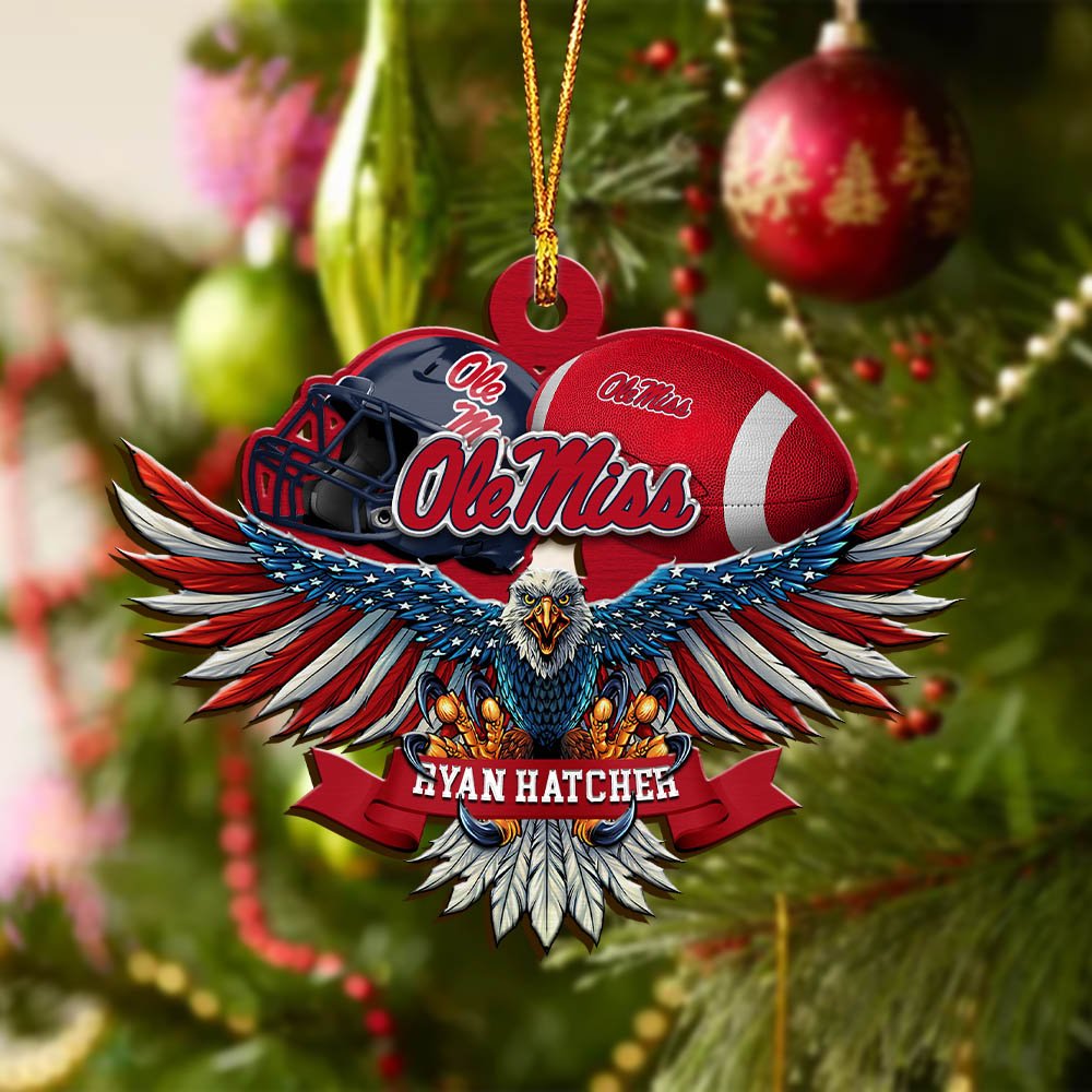 Alternative view of Ole Miss Rebels Wooden Ornament 2024 Version Custom Your Name, Eagle And Sport Team Ornament, Christmas Gifts For Fans ETHY-52161