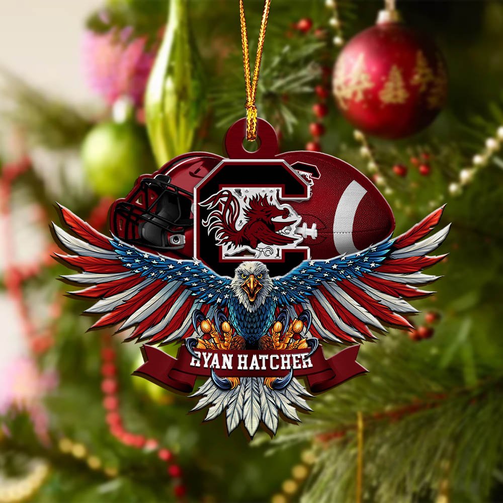 Alternative view of South Carolina Gamecocks Wooden Ornament 2024 Version Custom Your Name, Eagle And Sport Team Ornament, Christmas Gifts For Fans ETHY-52161