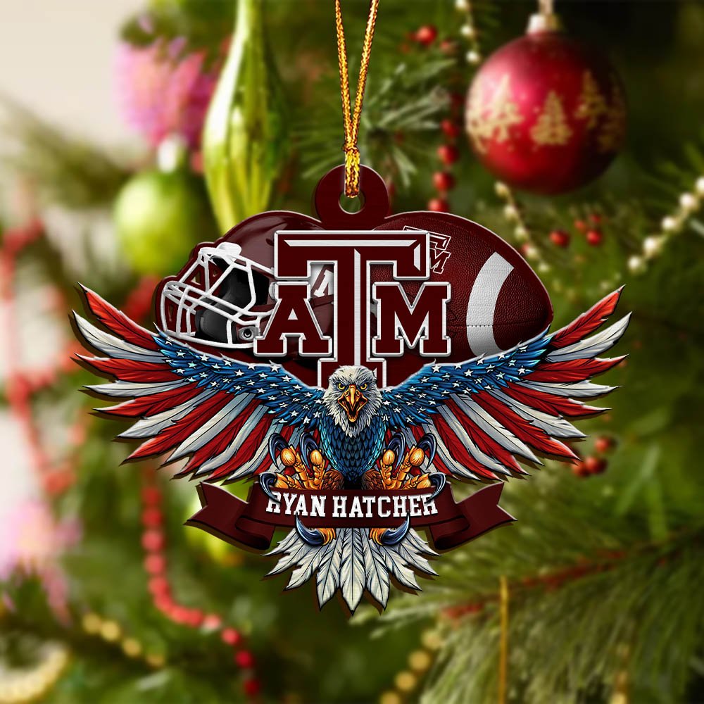 Alternative view of Texas A&M Aggies Wooden Ornament 2024 Version Custom Your Name, Eagle And Sport Team Ornament, Christmas Gifts For Fans ETHY-52161