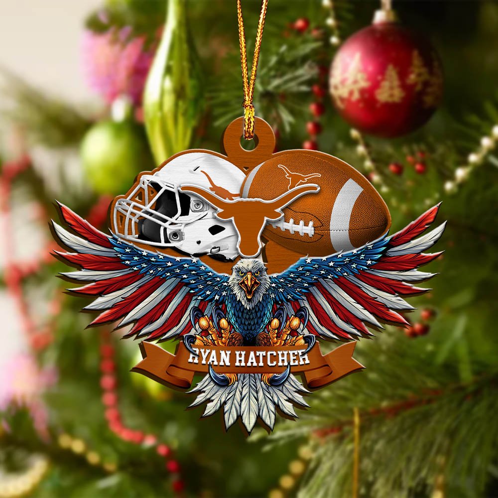 Alternative view of Texas Longhorns Wooden Ornament 2024 Version Custom Your Name, Eagle And Sport Team Ornament, Christmas Gifts For Fans ETHY-52161