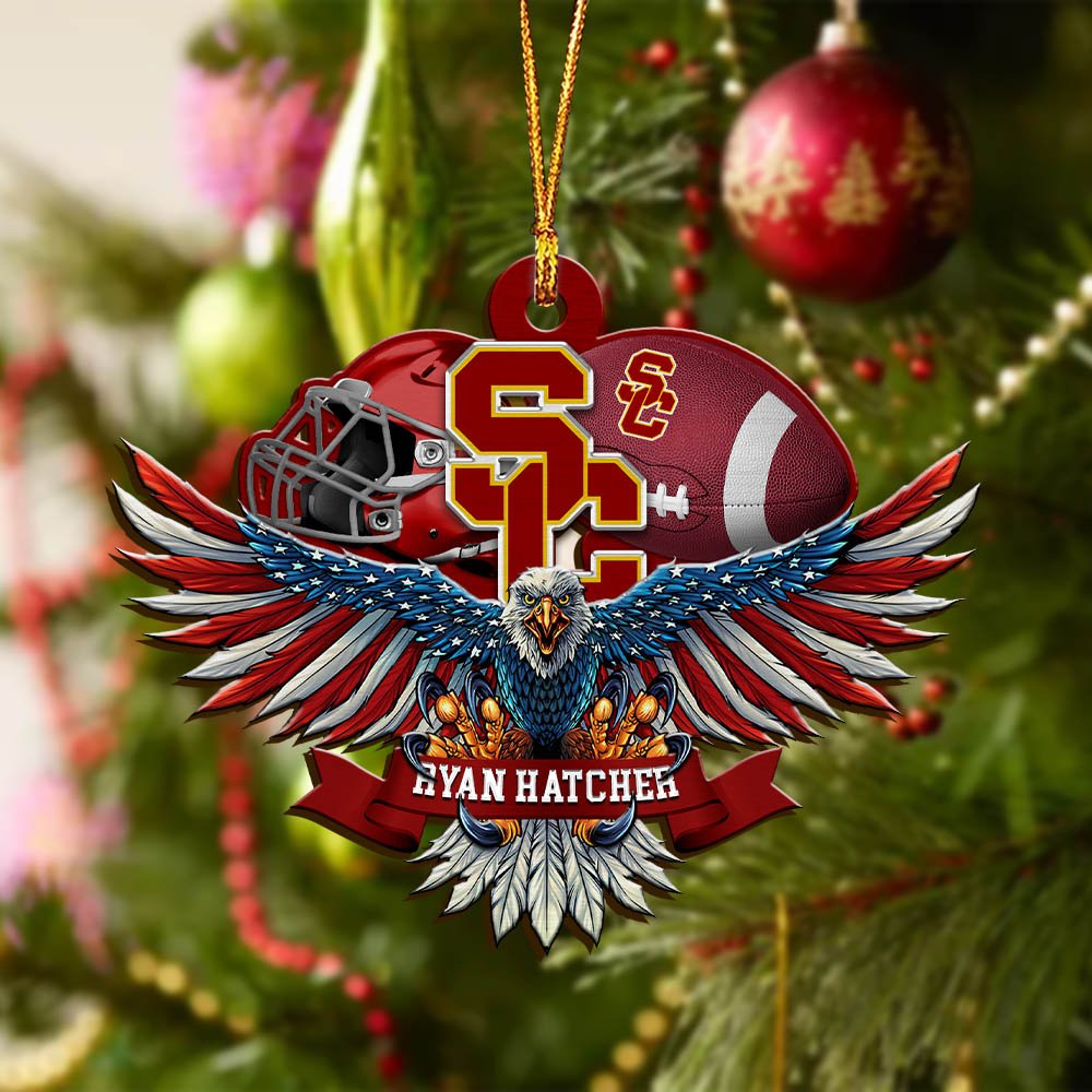Alternative view of USC Trojans Wooden Ornament 2024 Version Custom Your Name, Eagle And Sport Team Ornament, Christmas Gifts For Fans ETHY-52161