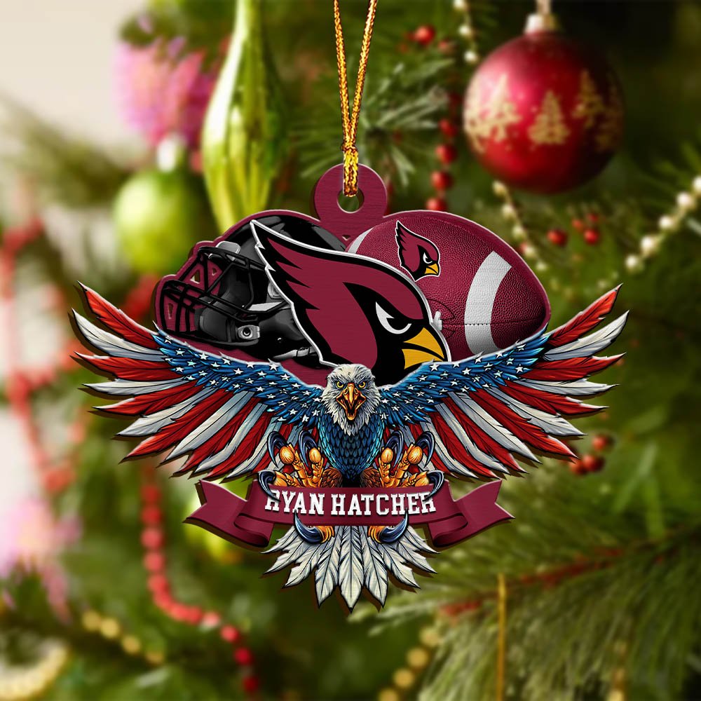 Alternative view of Arizona Cardinals Wooden Ornament 2024 Version Custom Your Name, Eagle And Sport Team Ornament, Christmas Gifts For Fans ETHY-52161