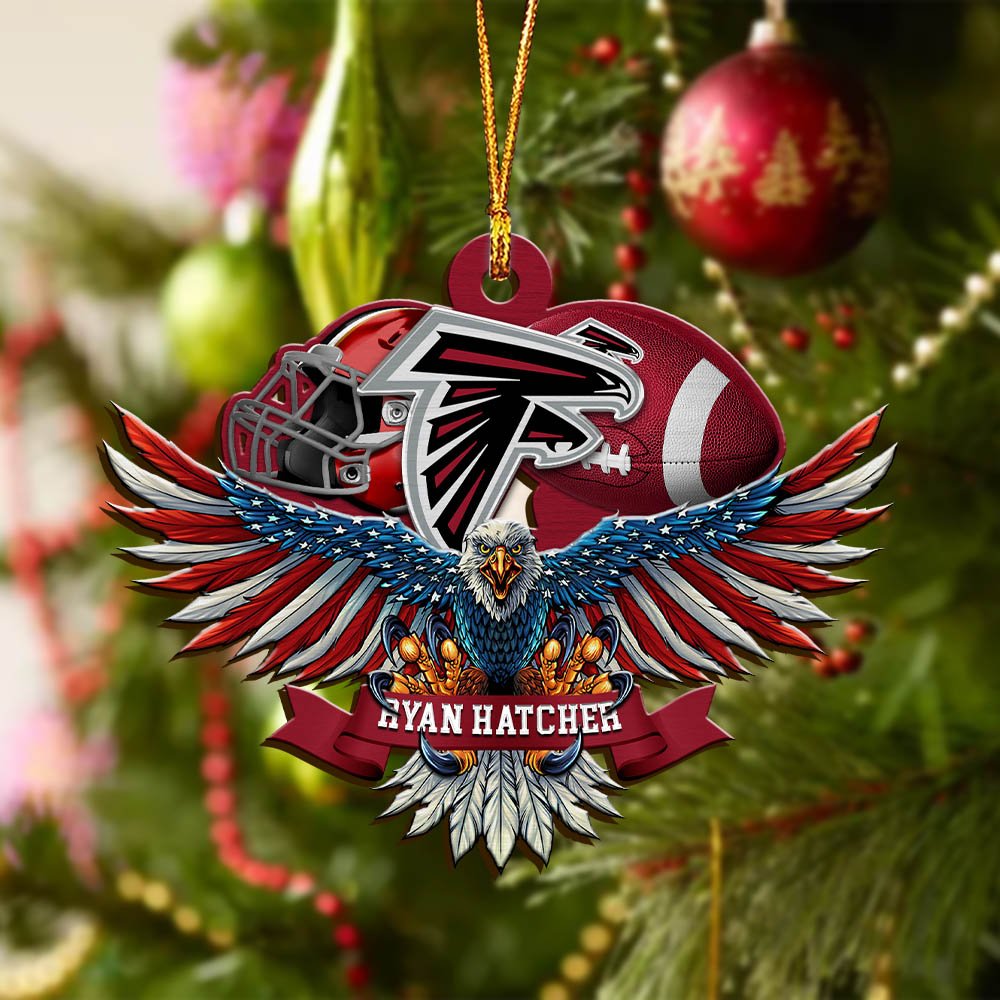Alternative view of Atlanta Falcons Wooden Ornament 2024 Version Custom Your Name, Eagle And Sport Team Ornament, Christmas Gifts For Fans ETHY-52161