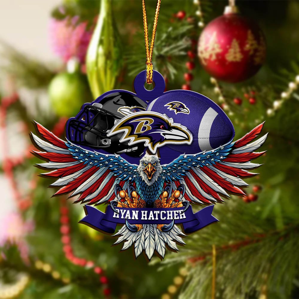 Alternative view of Baltimore Ravens Wooden Ornament 2024 Version Custom Your Name, Eagle And Sport Team Ornament, Christmas Gifts For Fans ETHY-52161
