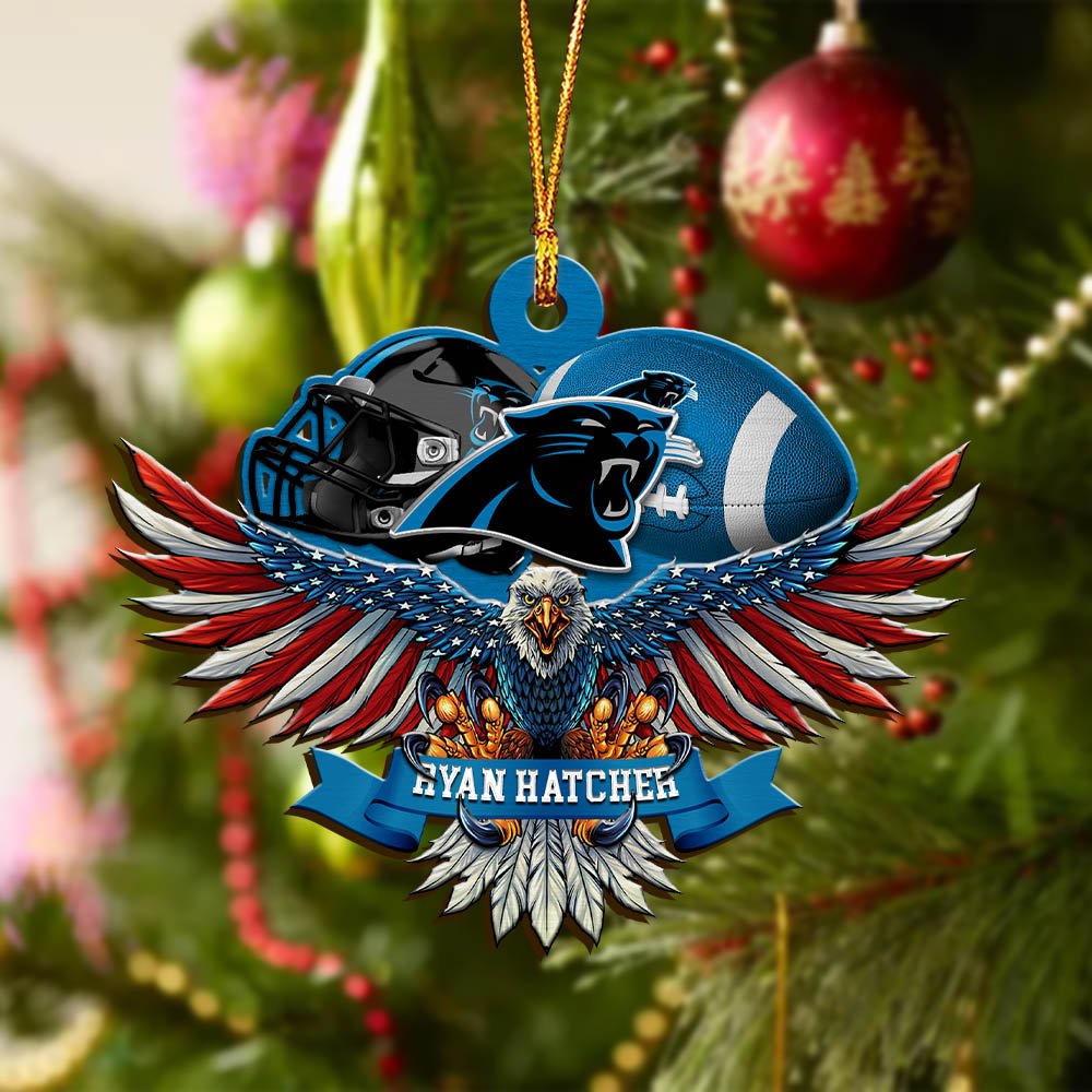 Alternative view of Carolina Panthers Wooden Ornament 2024 Version Custom Your Name, Eagle And Sport Team Ornament, Christmas Gifts For Fans ETHY-52161