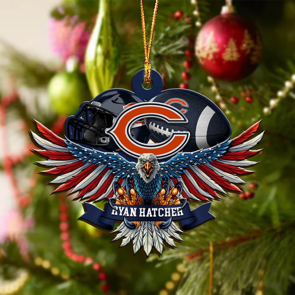 Alternative view of Chicago Bears Wooden Ornament 2024 Version Custom Your Name, Eagle And Sport Team Ornament, Christmas Gifts For Fans ETHY-52161
