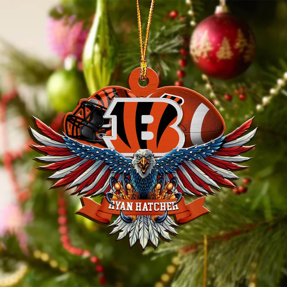 Alternative view of Cincinnati Bengals Wooden Ornament 2024 Version Custom Your Name, Eagle And Sport Team Ornament, Christmas Gifts For Fans ETHY-52161