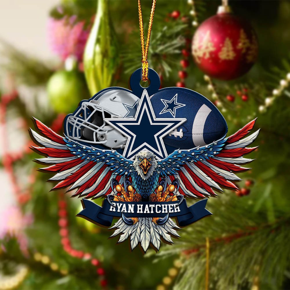 Alternative view of Dallas Cowboys Wooden Ornament 2024 Version Custom Your Name, Eagle And Sport Team Ornament, Christmas Gifts For Fans ETHY-52161