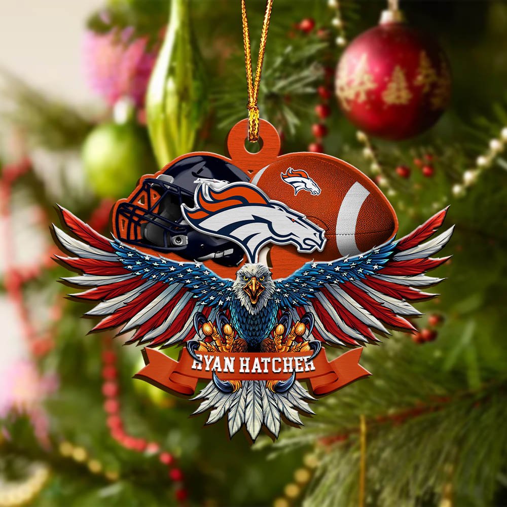Alternative view of Denver Broncos Wooden Ornament 2024 Version Custom Your Name, Eagle And Sport Team Ornament, Christmas Gifts For Fans ETHY-52161