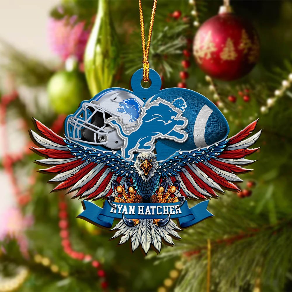 Alternative view of Detroit Lions Wooden Ornament 2024 Version Custom Your Name, Eagle And Sport Team Ornament, Christmas Gifts For Fans ETHY-52161