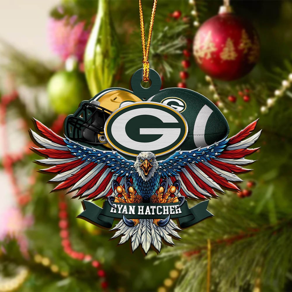 Alternative view of Green Bay Packers Wooden Ornament 2024 Version Custom Your Name, Eagle And Sport Team Ornament, Christmas Gifts For Fans ETHY-52161