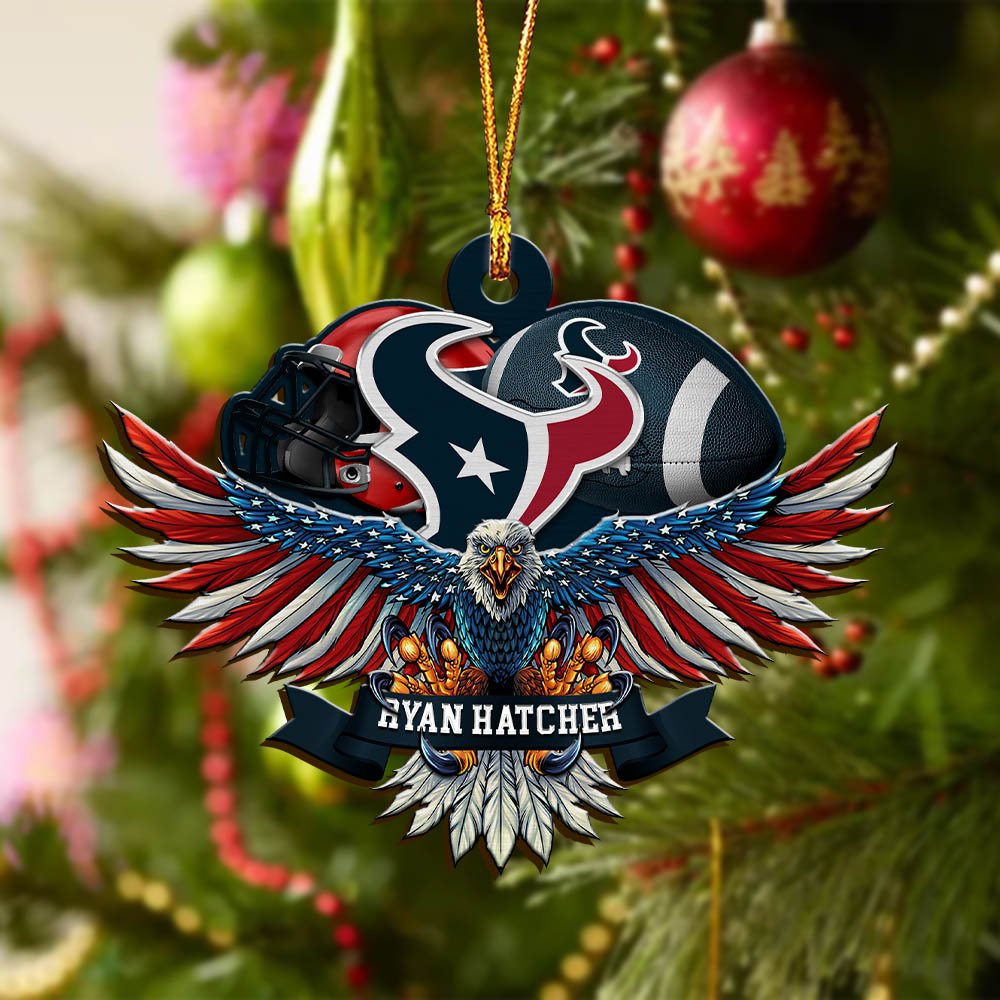 Alternative view of Houston Texans Wooden Ornament 2024 Version Custom Your Name, Eagle And Sport Team Ornament, Christmas Gifts For Fans ETHY-52161