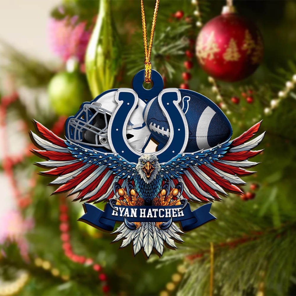 Alternative view of Indianapolis Colts Wooden Ornament 2024 Version Custom Your Name, Eagle And Sport Team Ornament, Christmas Gifts For Fans ETHY-52161