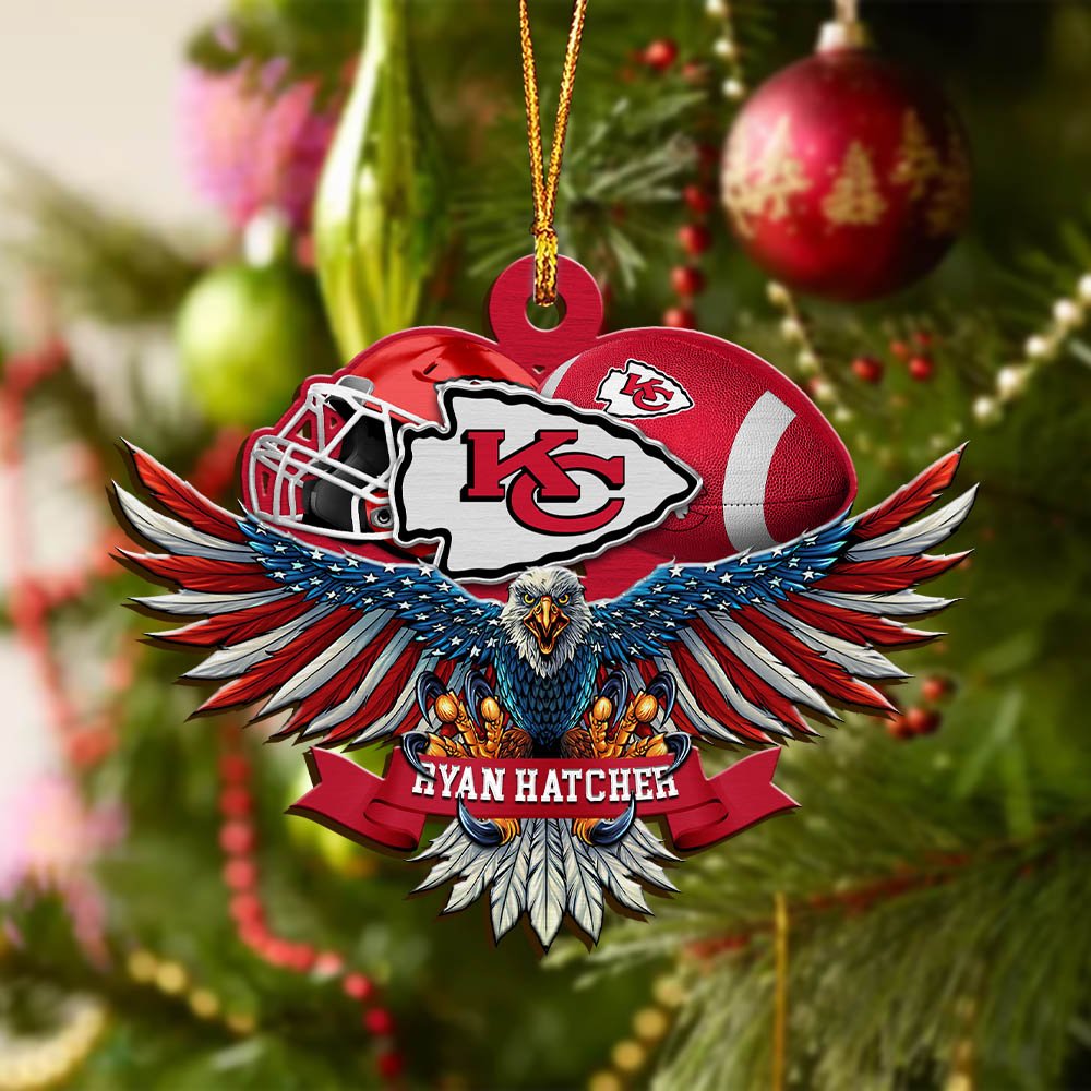 Alternative view of Kansas City Chiefs Wooden Ornament 2024 Version Custom Your Name, Eagle And Sport Team Ornament, Christmas Gifts For Fans ETHY-52161