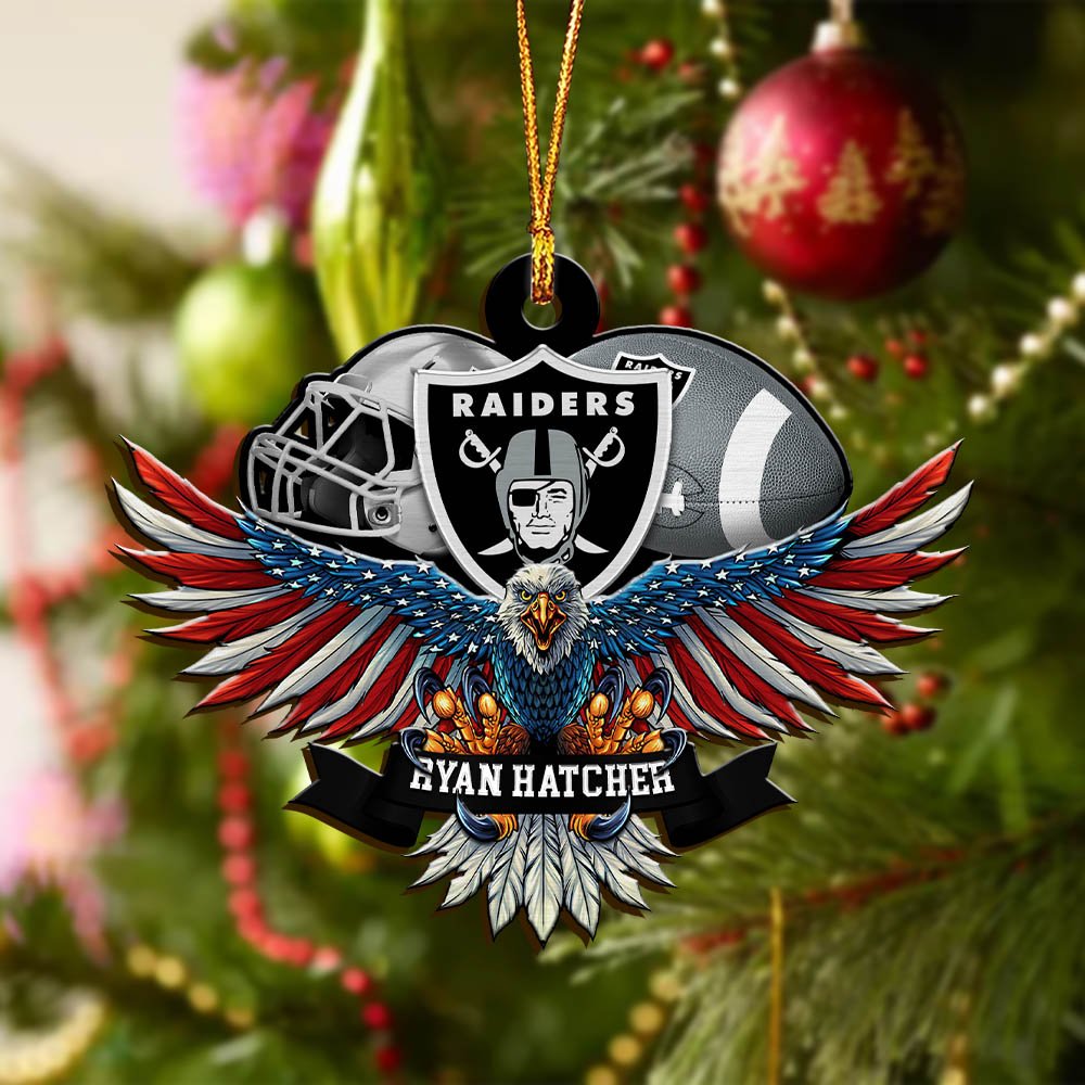 Alternative view of Las Vegas Raiders Wooden Ornament 2024 Version Custom Your Name, Eagle And Sport Team Ornament, Christmas Gifts For Fans ETHY-52161