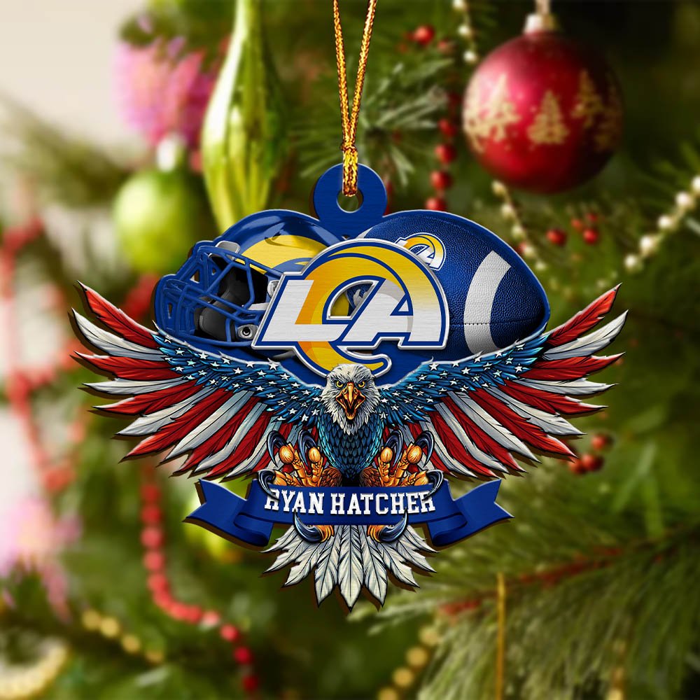 Alternative view of Los Angeles Rams Wooden Ornament 2024 Version Custom Your Name, Eagle And Sport Team Ornament, Christmas Gifts For Fans ETHY-52161