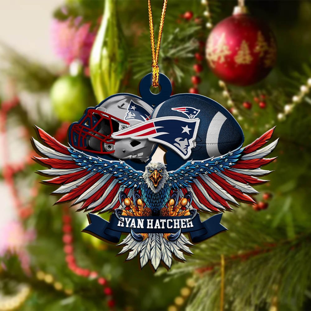 Alternative view of New England Patriots Wooden Ornament 2024 Version Custom Your Name, Eagle And Sport Team Ornament, Christmas Gifts For Fans ETHY-52161