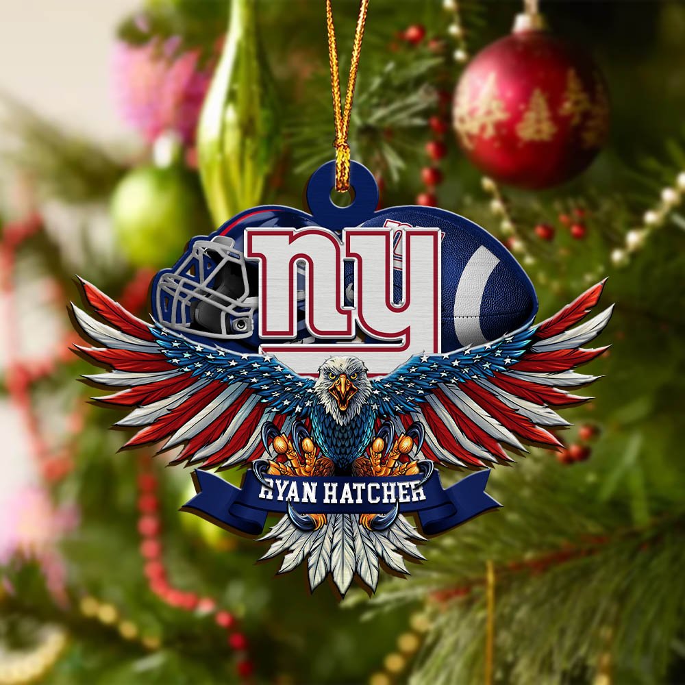 Alternative view of New York Giants Wooden Ornament 2024 Version Custom Your Name, Eagle And Sport Team Ornament, Christmas Gifts For Fans ETHY-52161