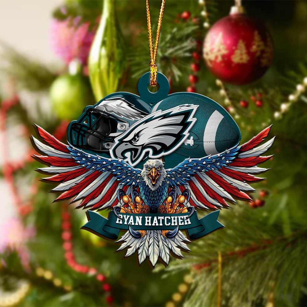 Alternative view of Philadelphia Eagles Wooden Ornament 2024 Version Custom Your Name, Eagle And Sport Team Ornament, Christmas Gifts For Fans ETHY-52161
