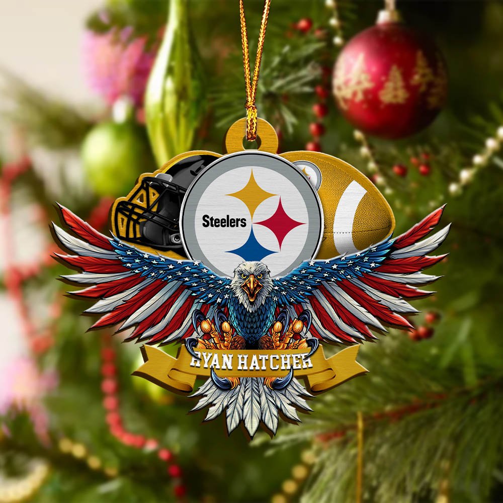 Alternative view of Pittsburgh Steelers Wooden Ornament 2024 Version Custom Your Name, Eagle And Sport Team Ornament, Christmas Gifts For Fans ETHY-52161