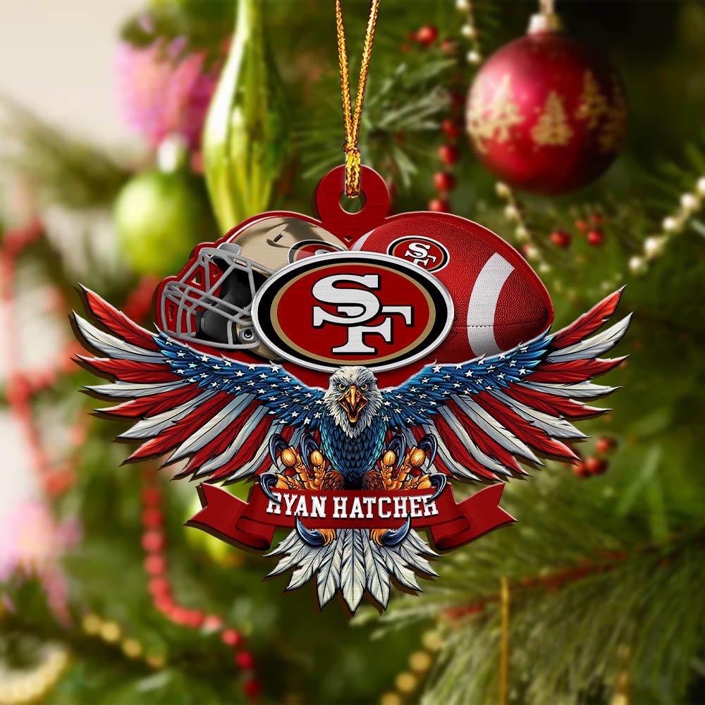 Alternative view of San Francisco 49ers Wooden Ornament 2024 Version Custom Your Name, Eagle And Sport Team Ornament, Christmas Gifts For Fans ETHY-52161