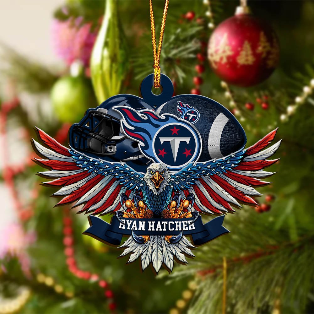 Alternative view of Tennessee Titans Wooden Ornament 2024 Version Custom Your Name, Eagle And Sport Team Ornament, Christmas Gifts For Fans ETHY-52161