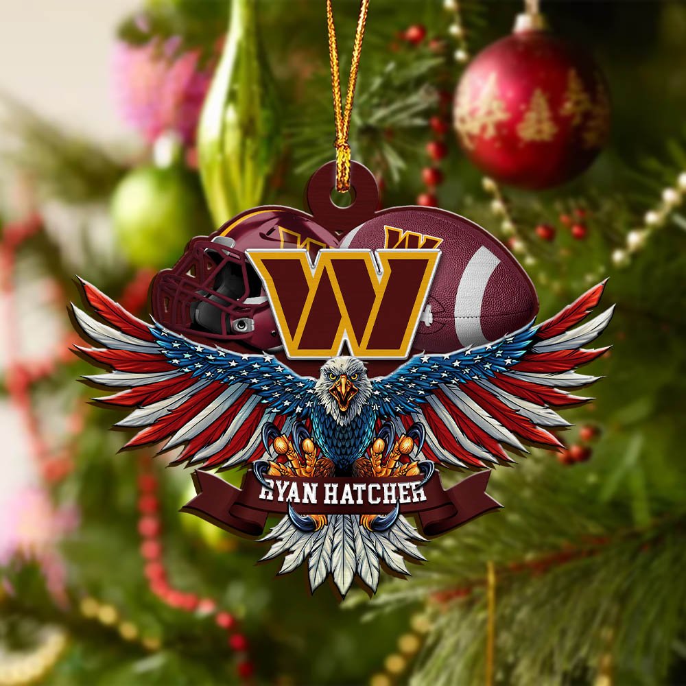 Alternative view of Washington Commanders Wooden Ornament 2024 Version Custom Your Name, Eagle And Sport Team Ornament, Christmas Gifts For Fans ETHY-52161