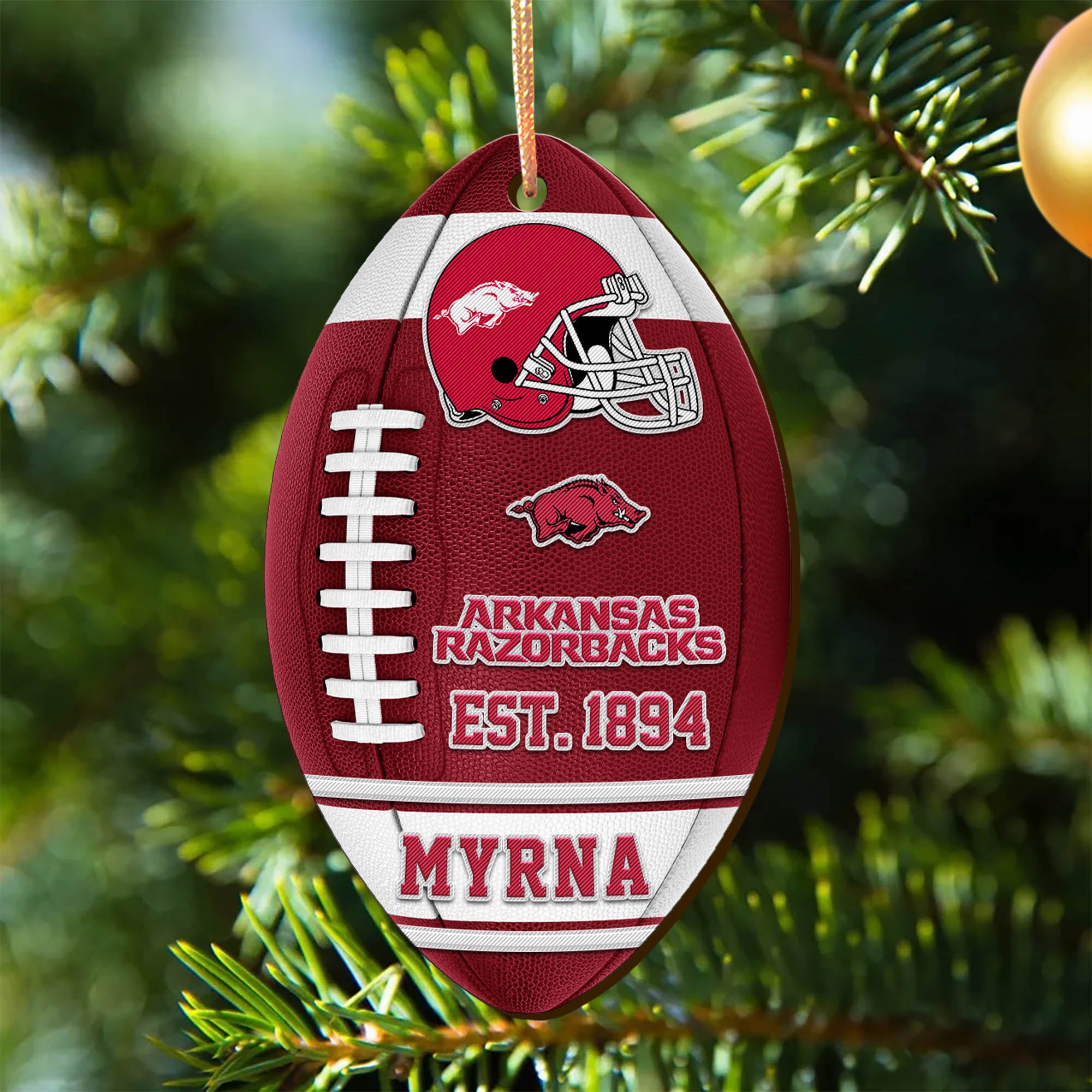 Arkansas Razorbacks Wooden Ornament 2024 Version Custom Your Name, Sport Team Ornament, Christmas Gifts, Gifts For Fans ETHY-52177
