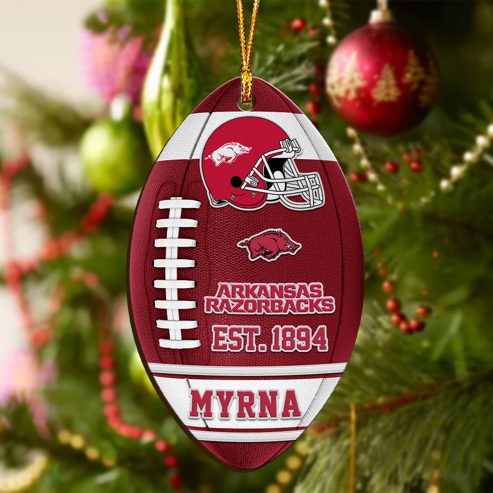 Alternative view of Arkansas Razorbacks Wooden Ornament 2024 Version Custom Your Name, Sport Team Ornament, Christmas Gifts, Gifts For Fans ETHY-52177