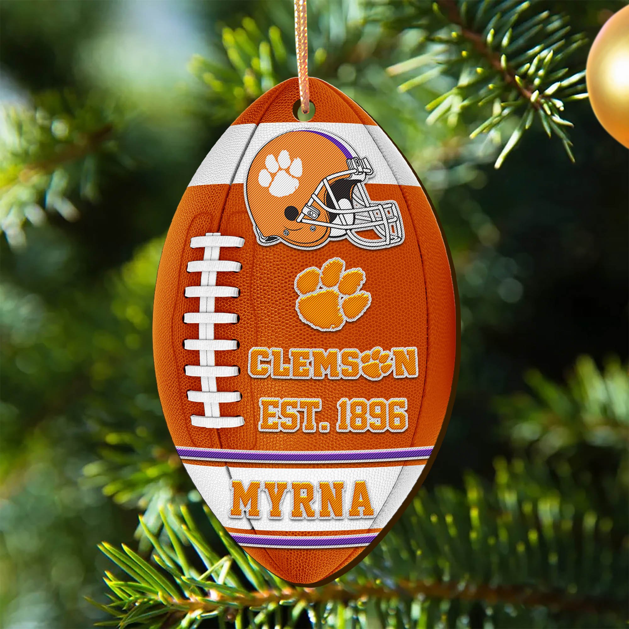 Clemson Tigers Wooden Ornament 2024 Version Custom Your Name, Sport Team Ornament, Christmas Gifts, Gifts For Fans ETHY-52177