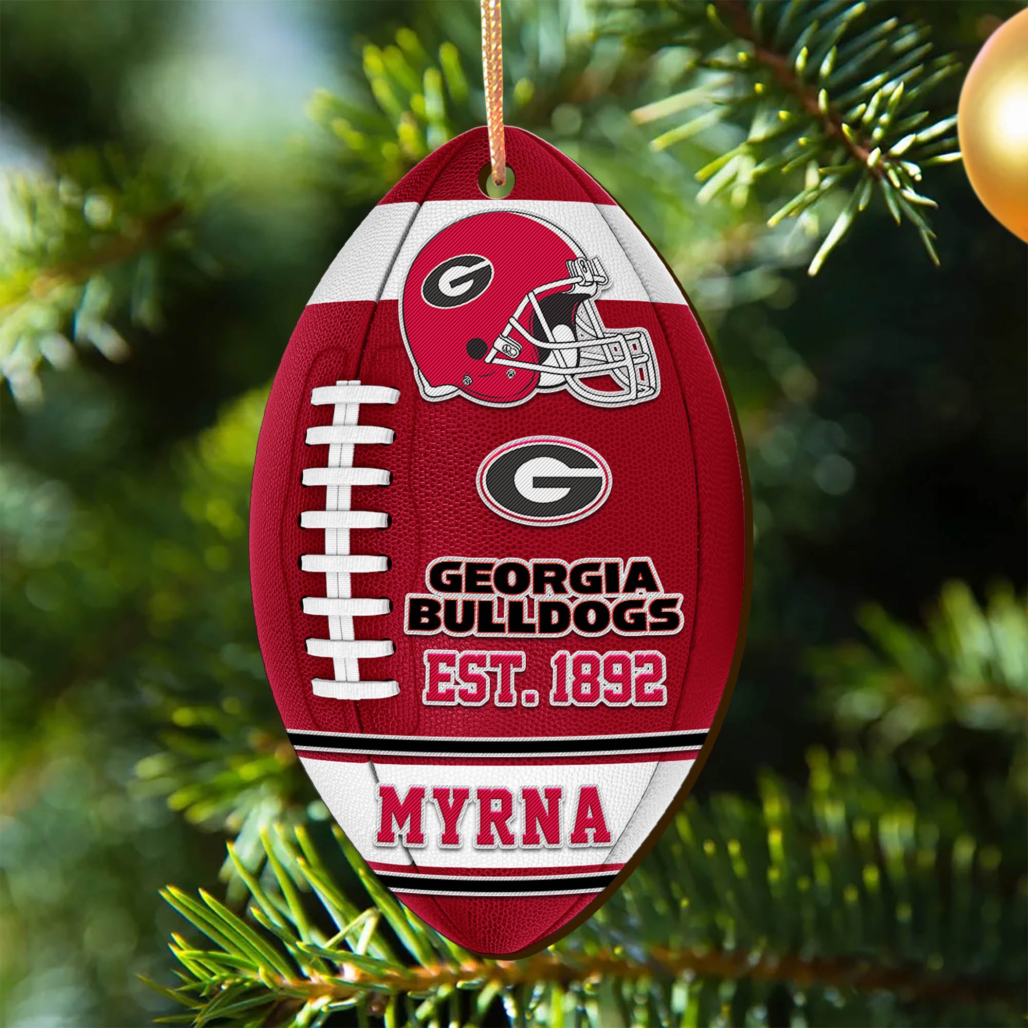 Georgia Bulldogs Wooden Ornament 2024 Version Custom Your Name, Sport Team Ornament, Christmas Gifts, Gifts For Fans ETHY-52177