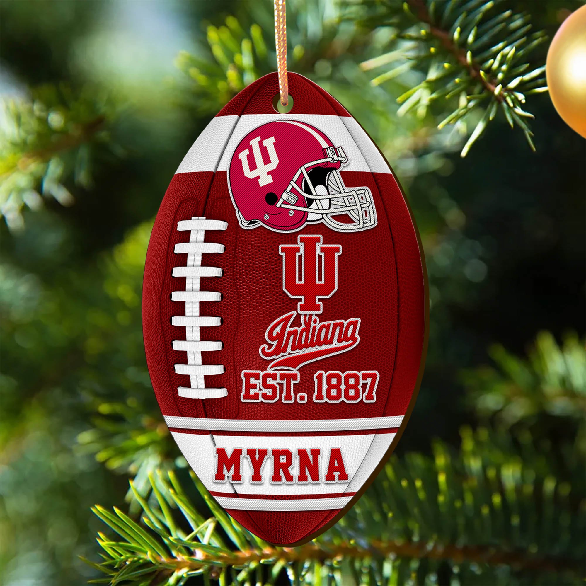 Indiana Hoosiers Wooden Ornament 2024 Version Custom Your Name, Sport Team Ornament, Christmas Gifts, Gifts For Fans ETHY-52177
