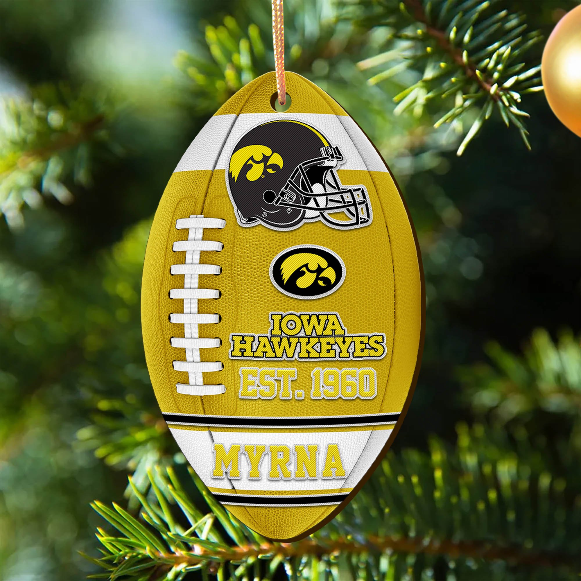 Iowa Hawkeyes Wooden Ornament 2024 Version Custom Your Name, Sport Team Ornament, Christmas Gifts, Gifts For Fans ETHY-52177