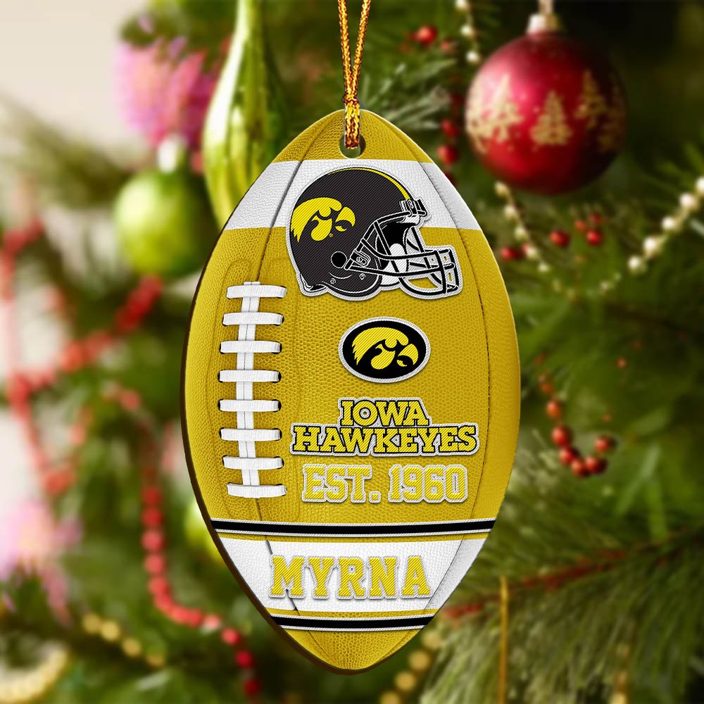 Alternative view of Iowa Hawkeyes Wooden Ornament 2024 Version Custom Your Name, Sport Team Ornament, Christmas Gifts, Gifts For Fans ETHY-52177