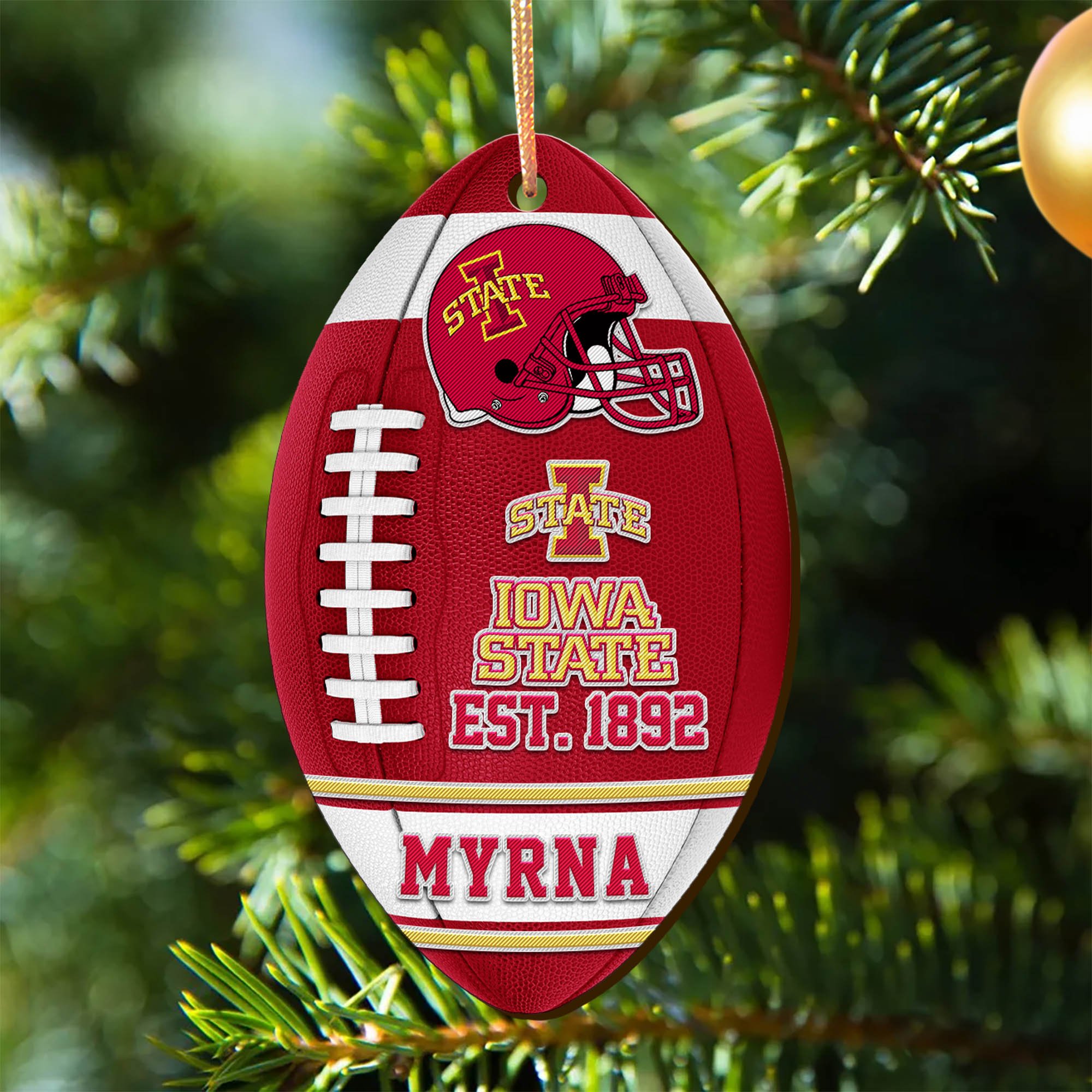 Iowa State Cyclones Wooden Ornament 2024 Version Custom Your Name, Sport Team Ornament, Christmas Gifts, Gifts For Fans ETHY-52177