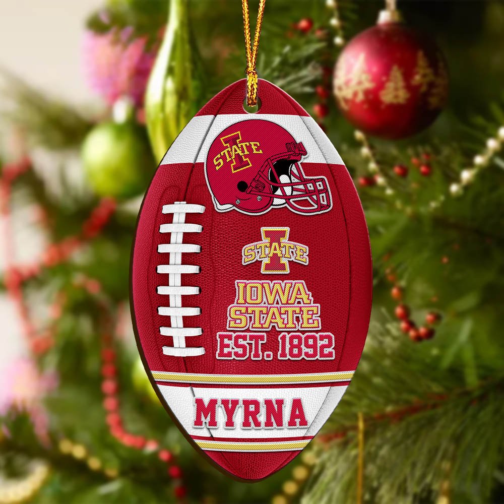 Alternative view of Iowa State Cyclones Wooden Ornament 2024 Version Custom Your Name, Sport Team Ornament, Christmas Gifts, Gifts For Fans ETHY-52177