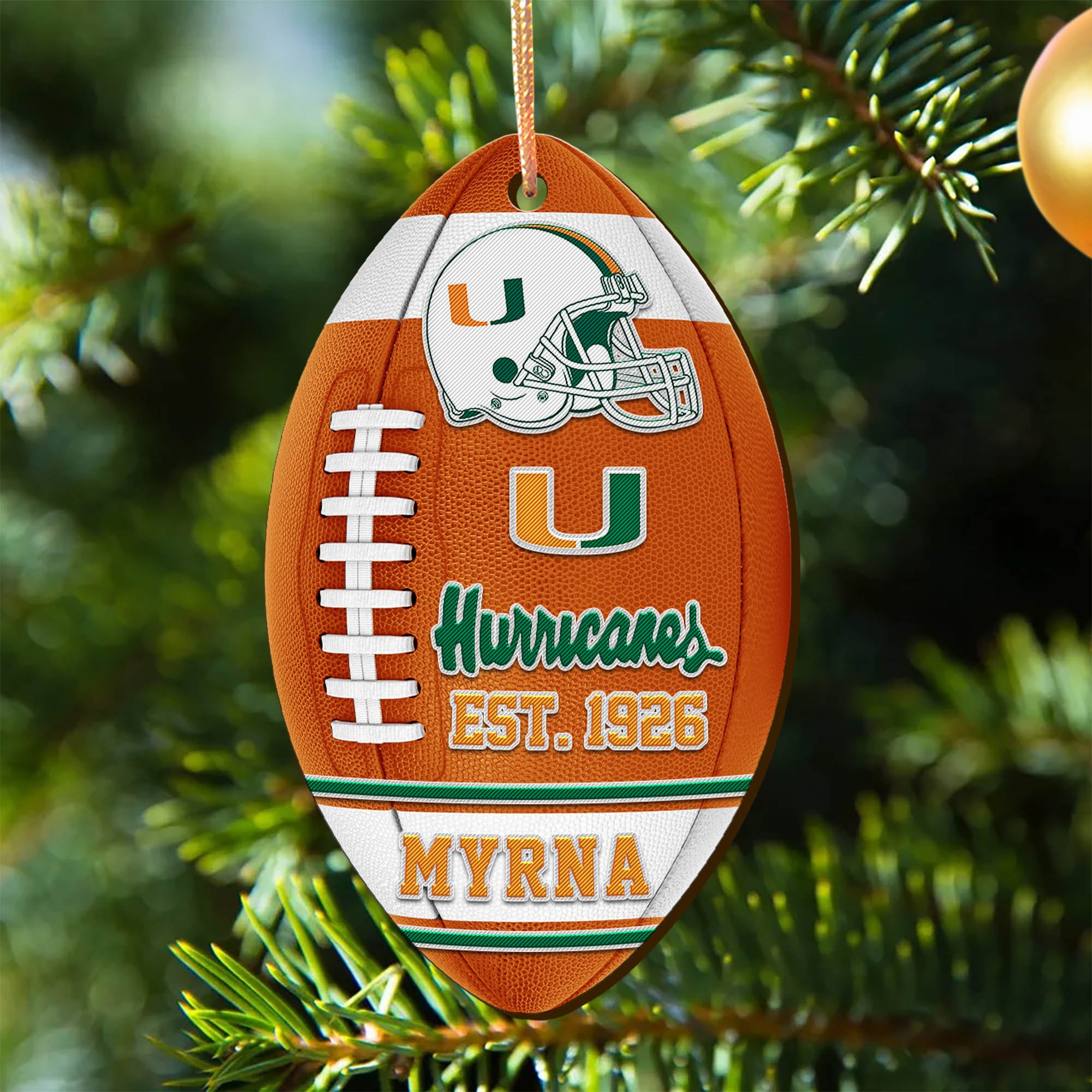 Miami Hurricanes Wooden Ornament 2024 Version Custom Your Name, Sport Team Ornament, Christmas Gifts, Gifts For Fans ETHY-52177