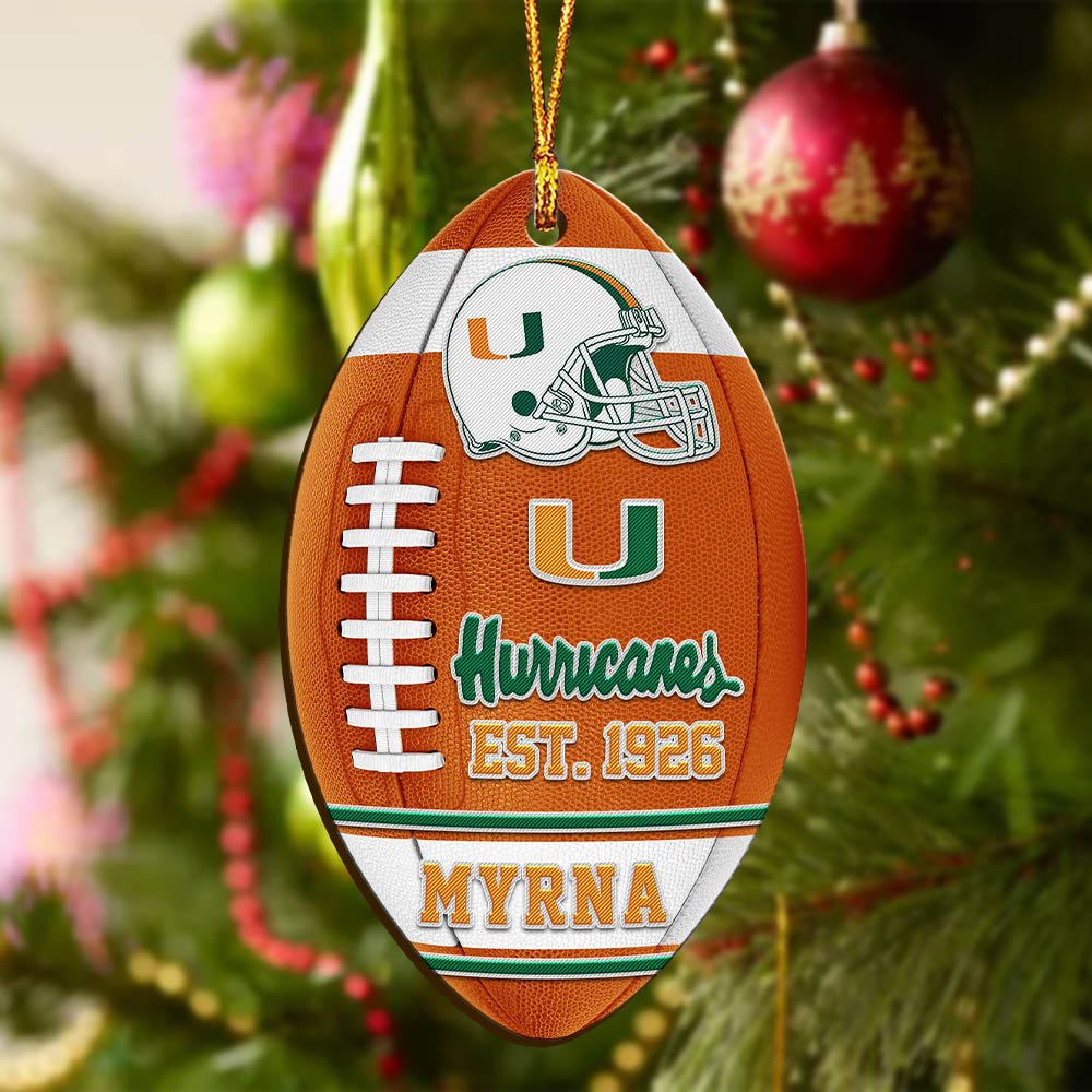 Alternative view of Miami Hurricanes Wooden Ornament 2024 Version Custom Your Name, Sport Team Ornament, Christmas Gifts, Gifts For Fans ETHY-52177