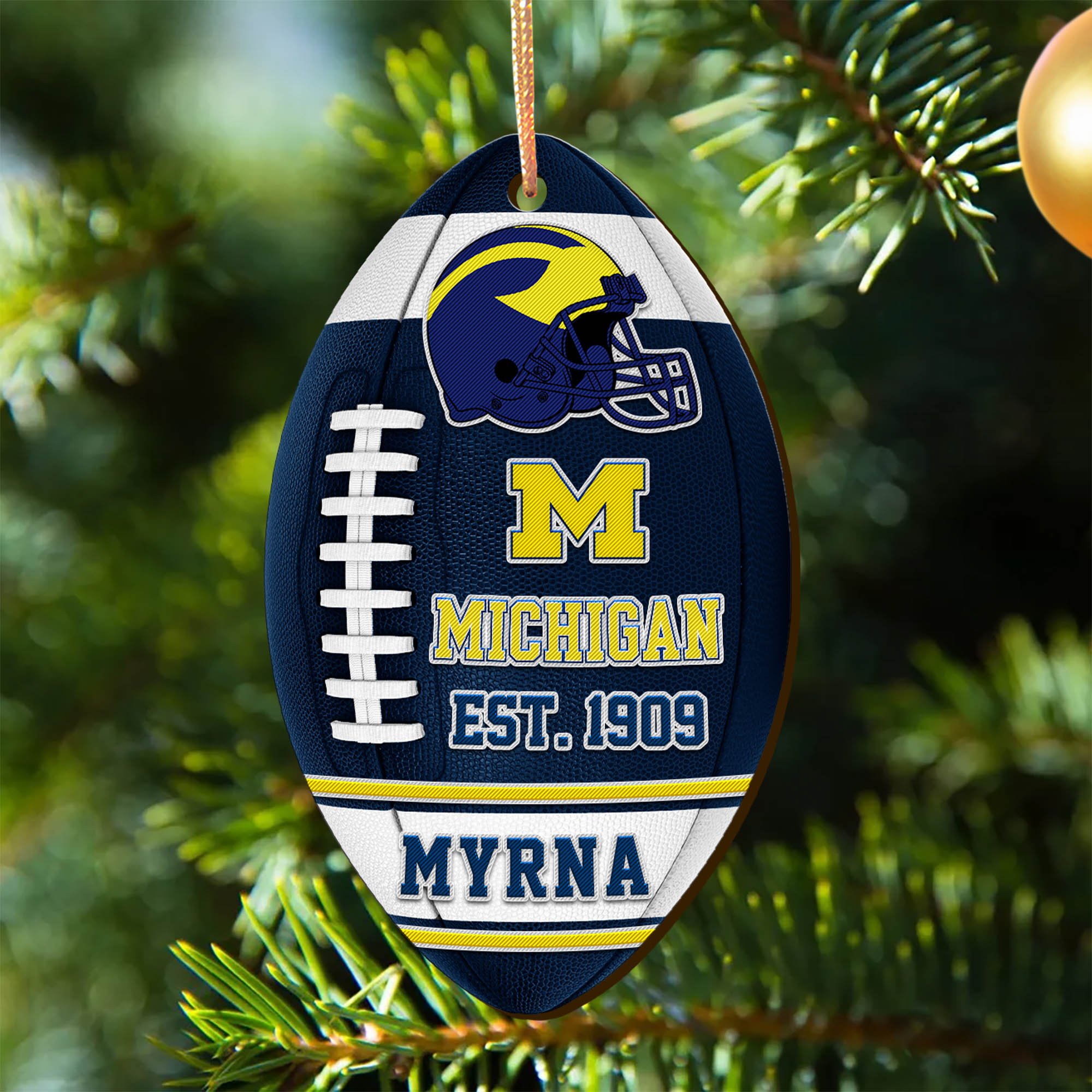 Michigan Wolverines Wooden Ornament 2024 Version Custom Your Name, Sport Team Ornament, Christmas Gifts, Gifts For Fans ETHY-52177
