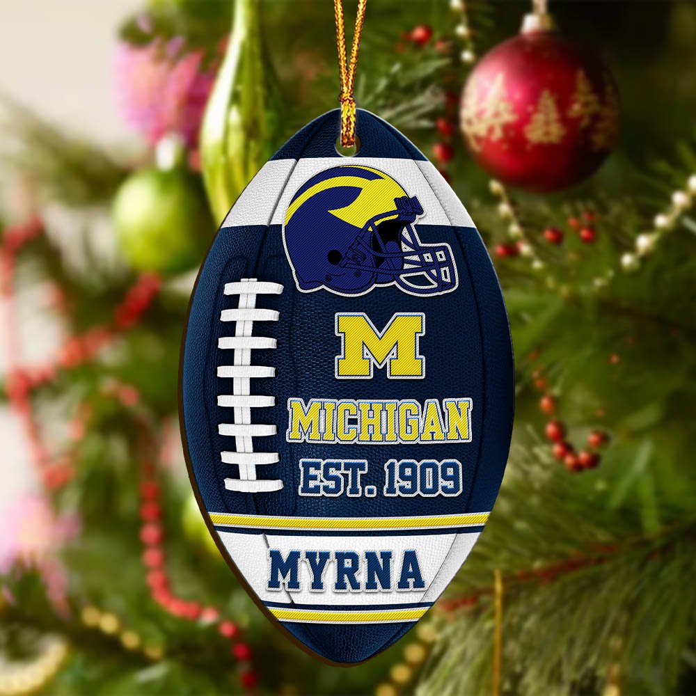 Alternative view of Michigan Wolverines Wooden Ornament 2024 Version Custom Your Name, Sport Team Ornament, Christmas Gifts, Gifts For Fans ETHY-52177